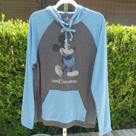 Disney Parks Sweaters - Disney Parks Mickey Mouse Hooded Shirt Sz M